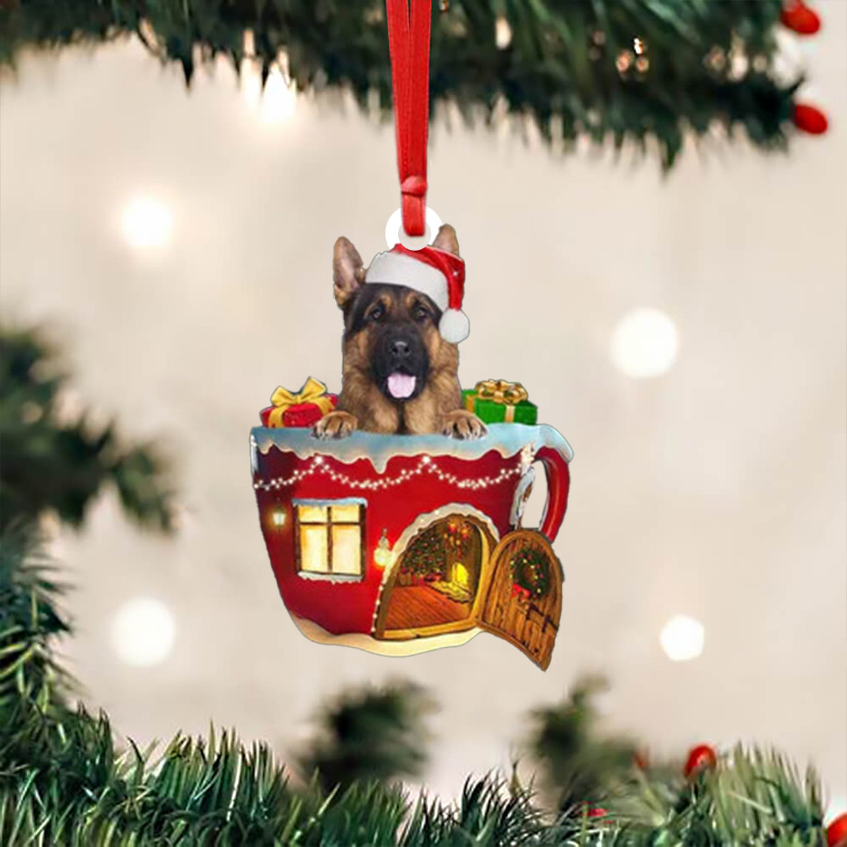 German Shepherd Christmas Ornament German Shepherd Dog Christmas Ornaments For Xmas Tree