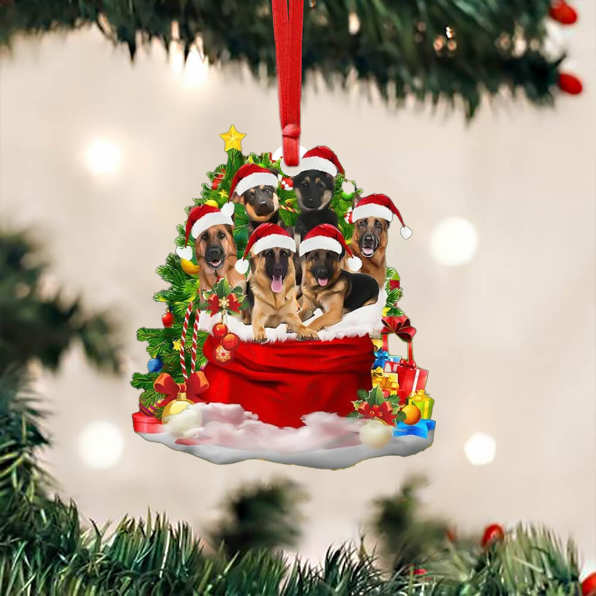 German Shepherd Christmas Ornament German Shepherd Dog Tree Ornament Decorations 2024