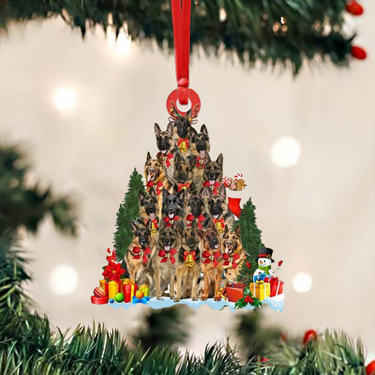German Shepherd Christmas Ornament German Shepherd Dog Xmas Ornaments Themed Gifts