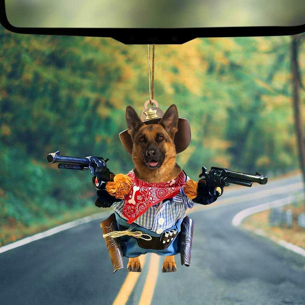 German Shepherd Cowboy Hanging Ornament Dog Ornament Dog Lover Gift