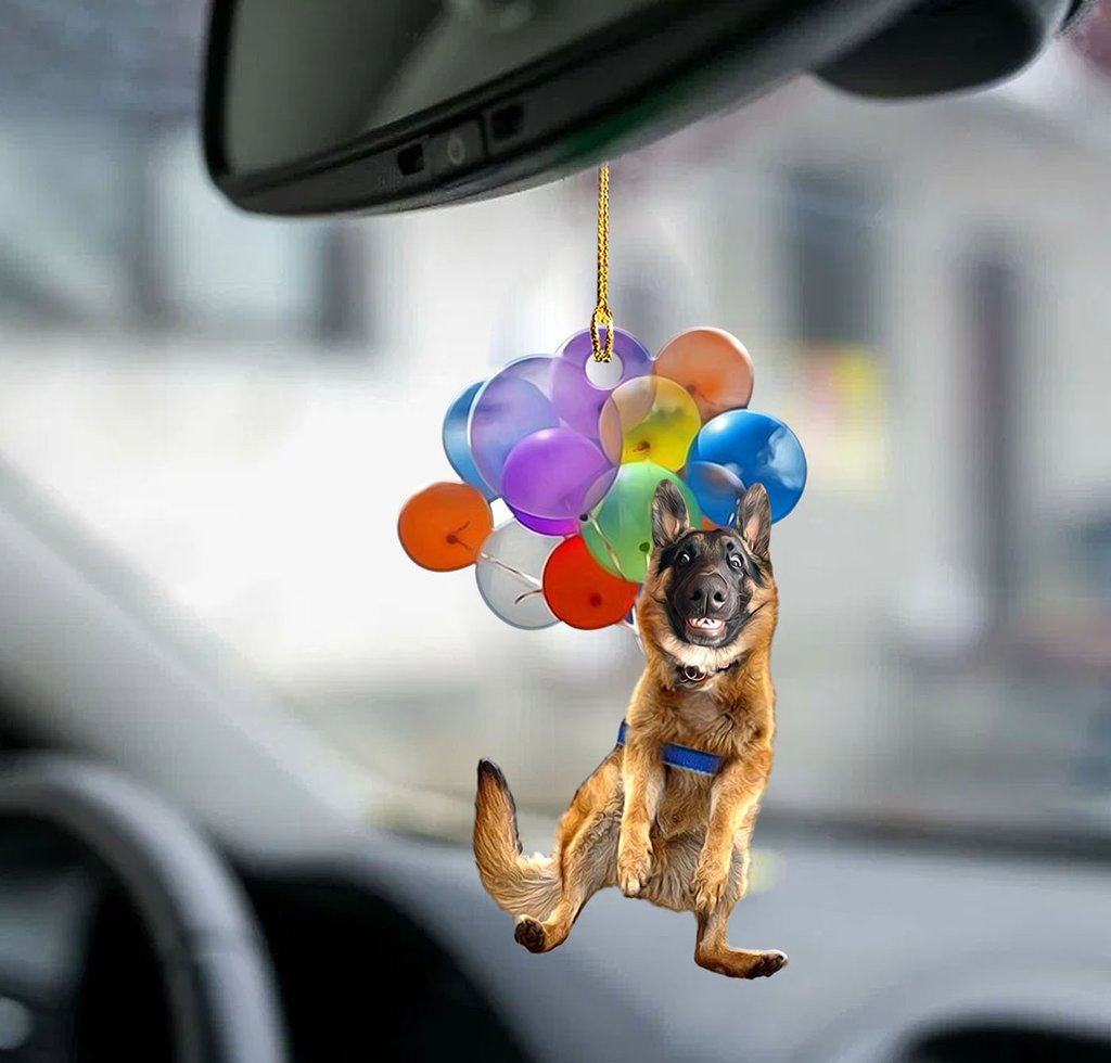 German Shepherd Dog Fly With Bubbles Car Hanging Ornament Dog Ornament Lasfour