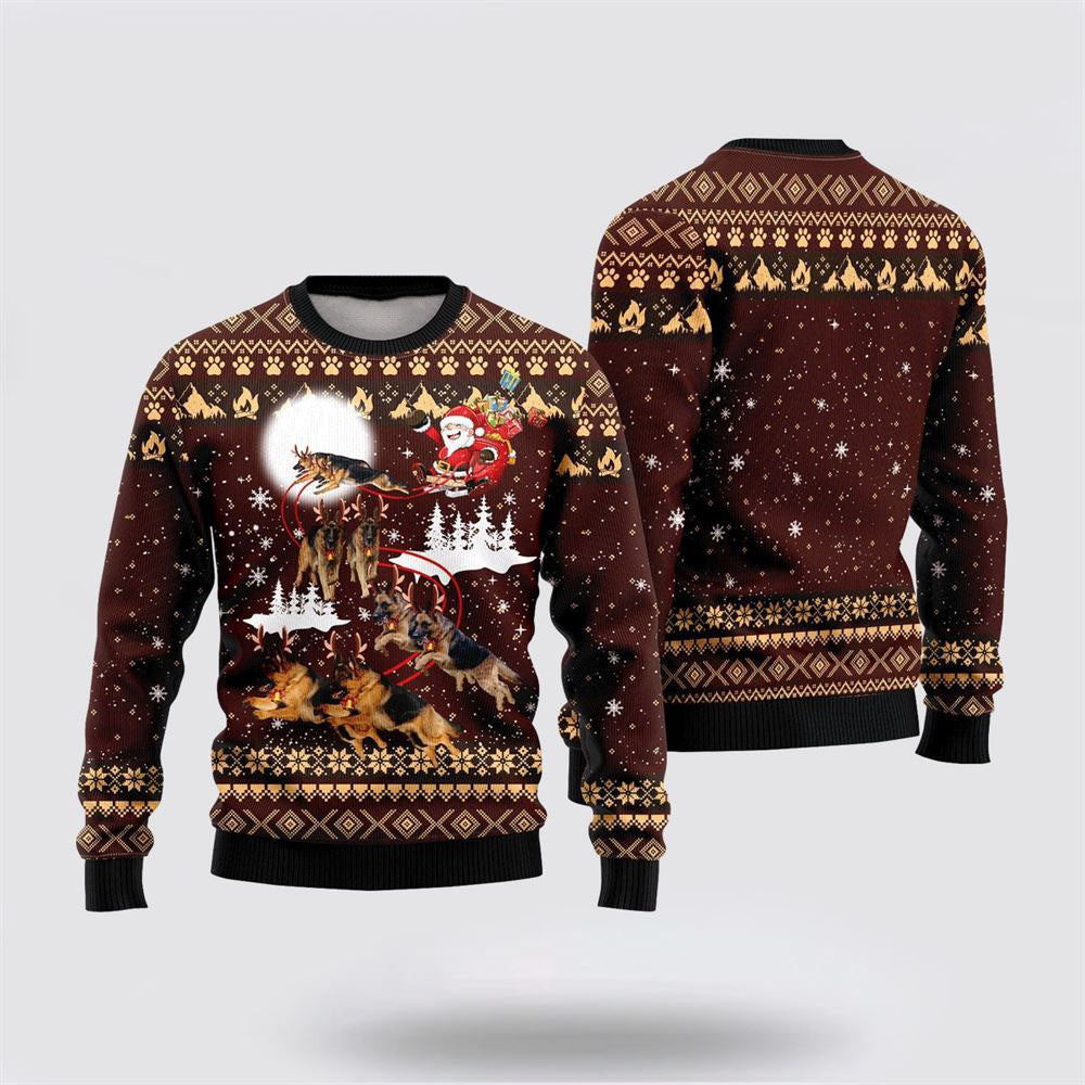German Shepherd Dog Reindeers Car Ugly Christmas Sweater Christmas Gift For Dog Love
