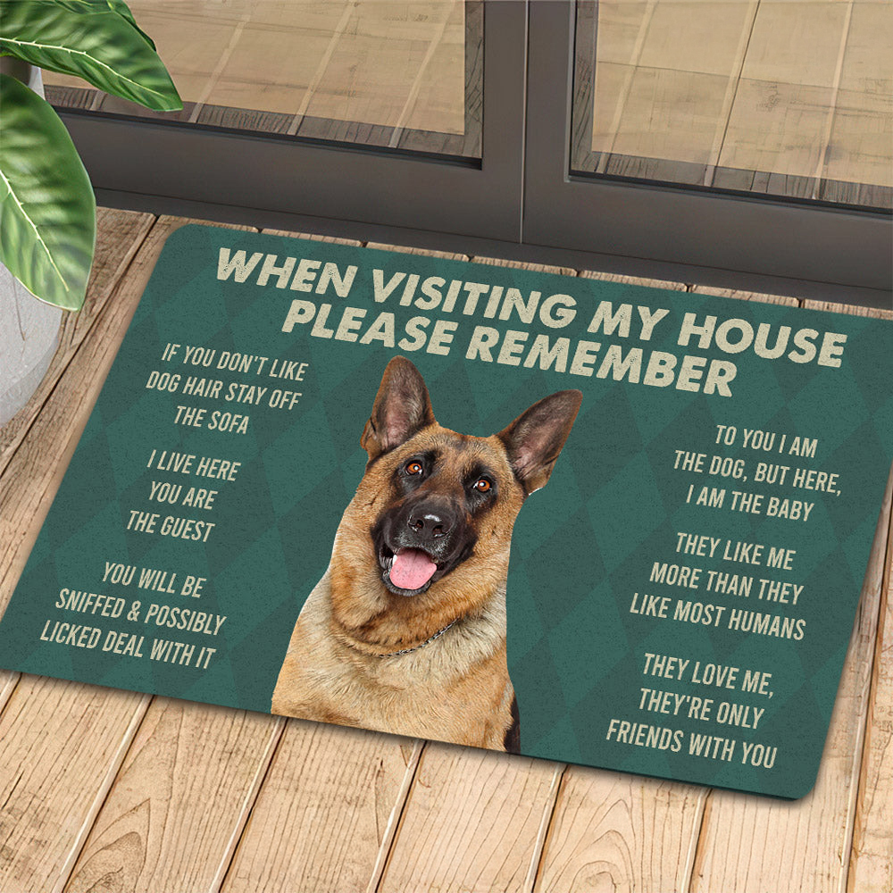 German Shepherd Dogs Doormat Please Remember I Live Here Gift For Dog Lovers Housewarming Gift Dog Decor