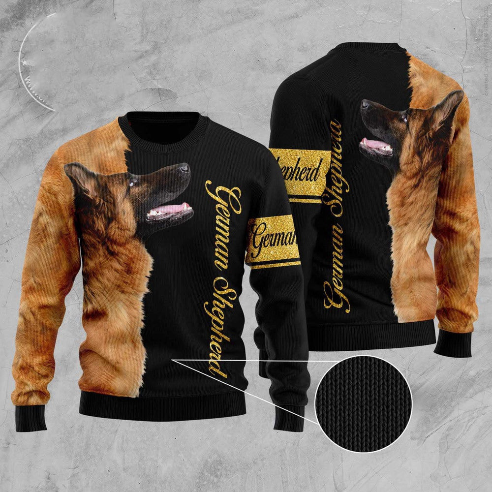 German Shepherd Half Cool Ugly Christmas Sweater Funny Ugly Christmas Sweater Xmas Gifts