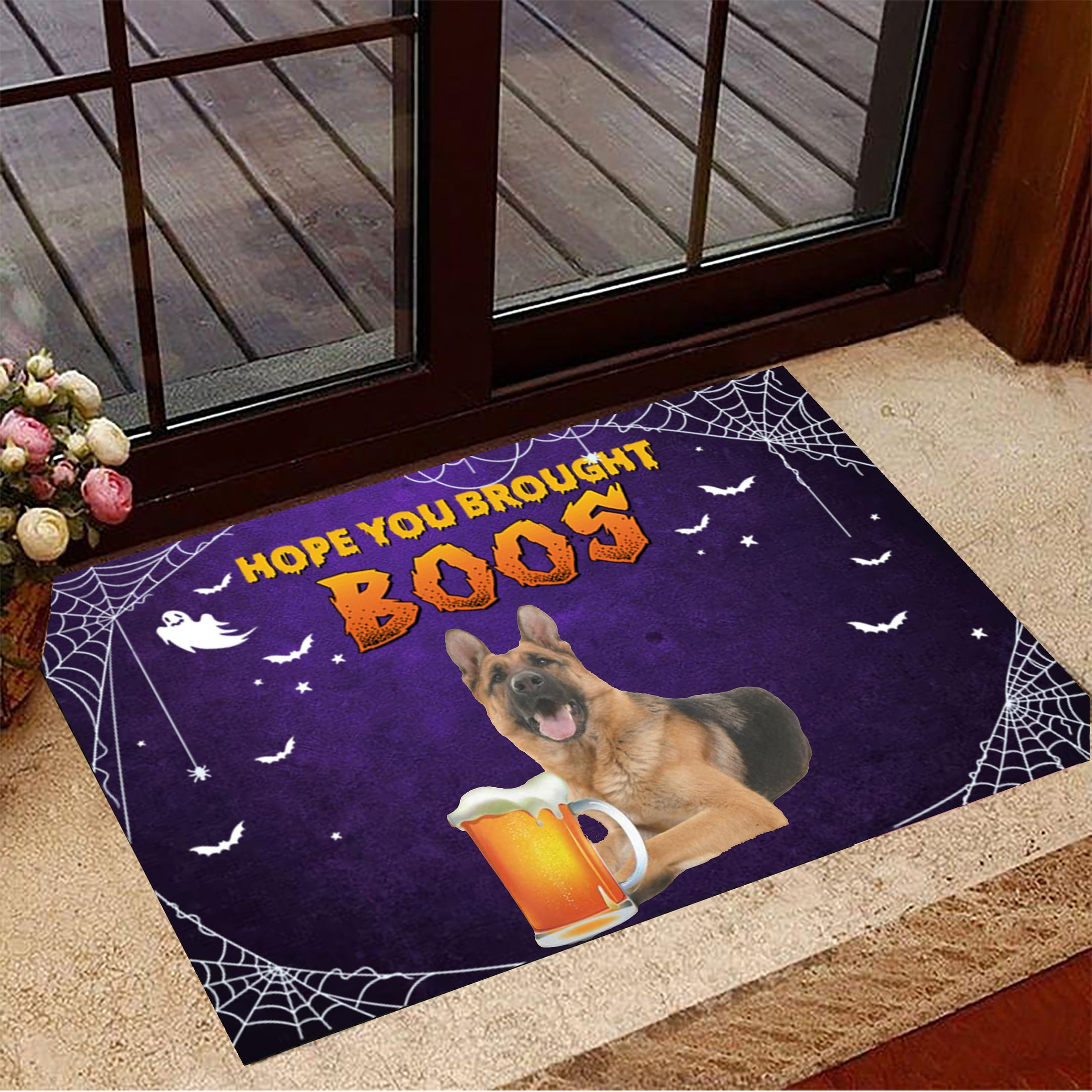 German Shepherd Hope You Brought Boos Doormat Funny Dog Doormat Halloween Theme Decorations