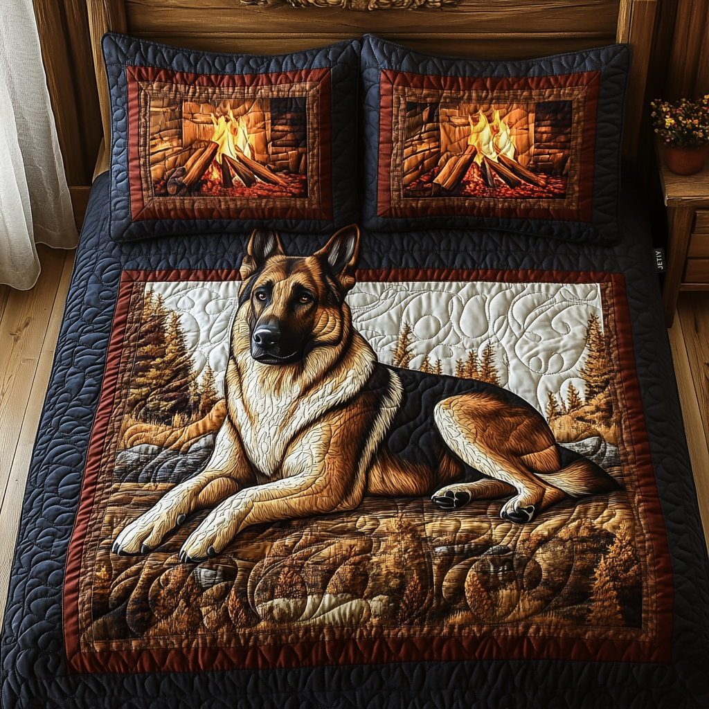 German Shepherd Quilted Bedding Set Bed Decorations Best Gifts For German Shepherds