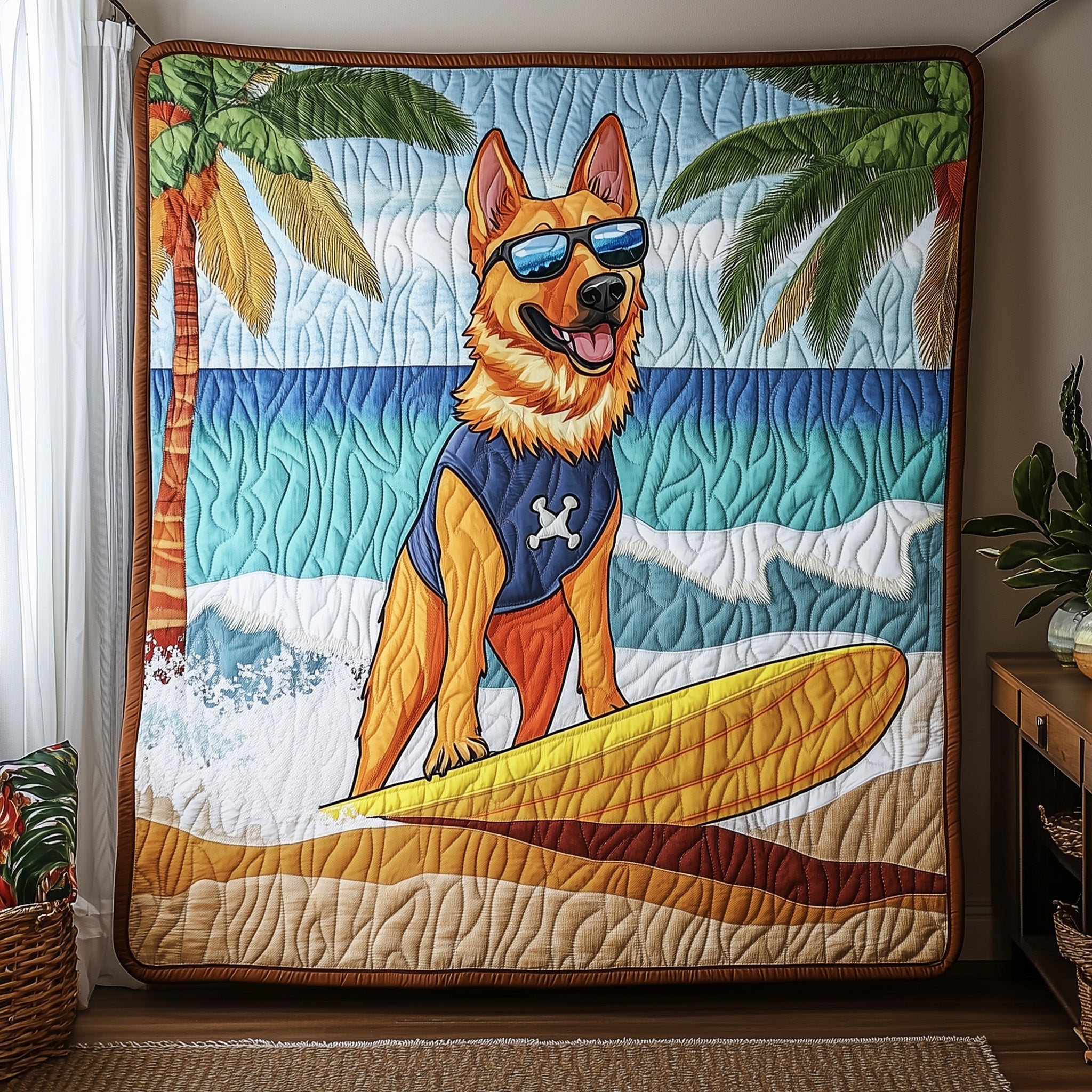 German Shepherd Quilted Blanket Merchandise Throw BlanketBest Presents For Dog Lovers