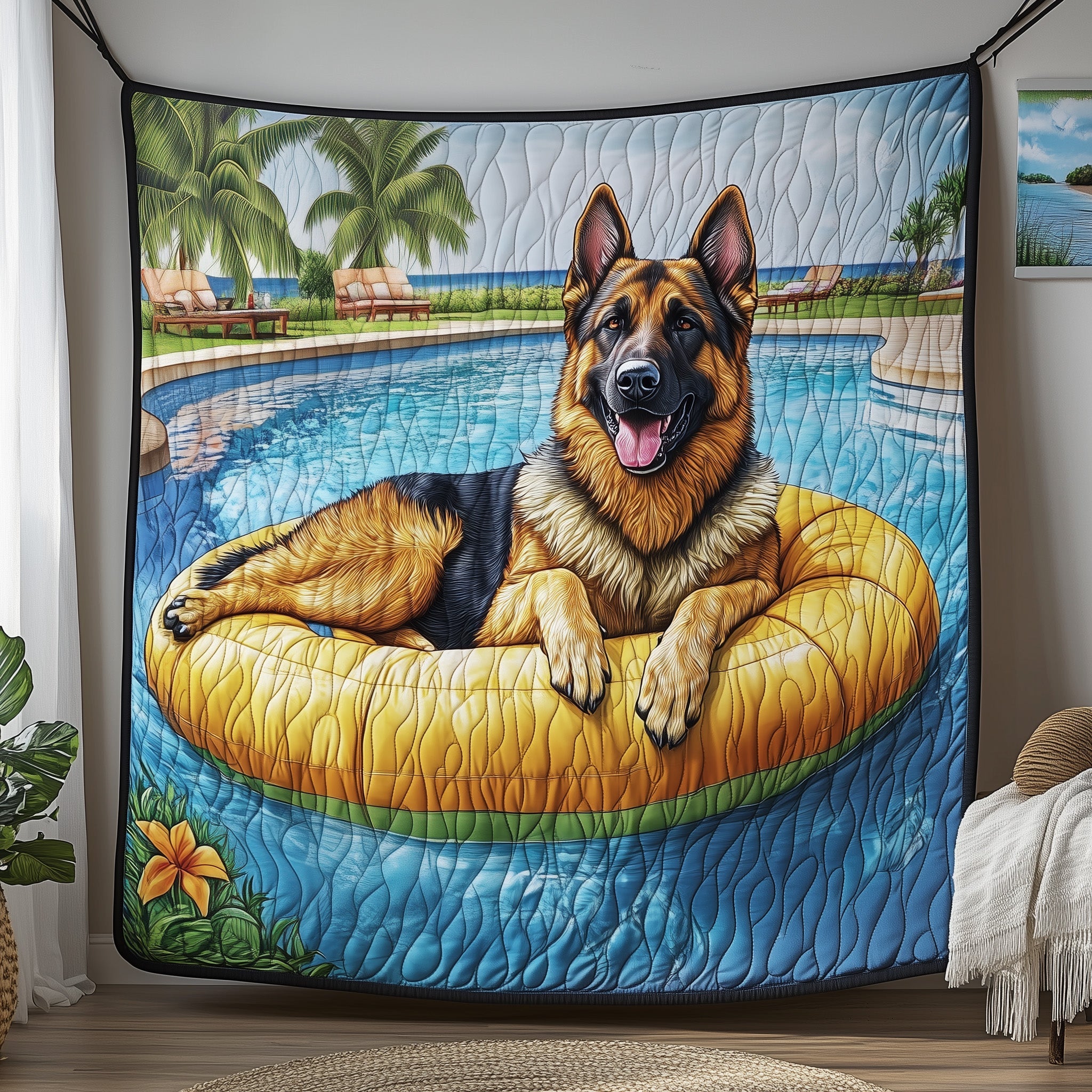 German Shepherd Quilted Blanket Merchandise Throw BlanketDog Gifts For Dog Lovers
