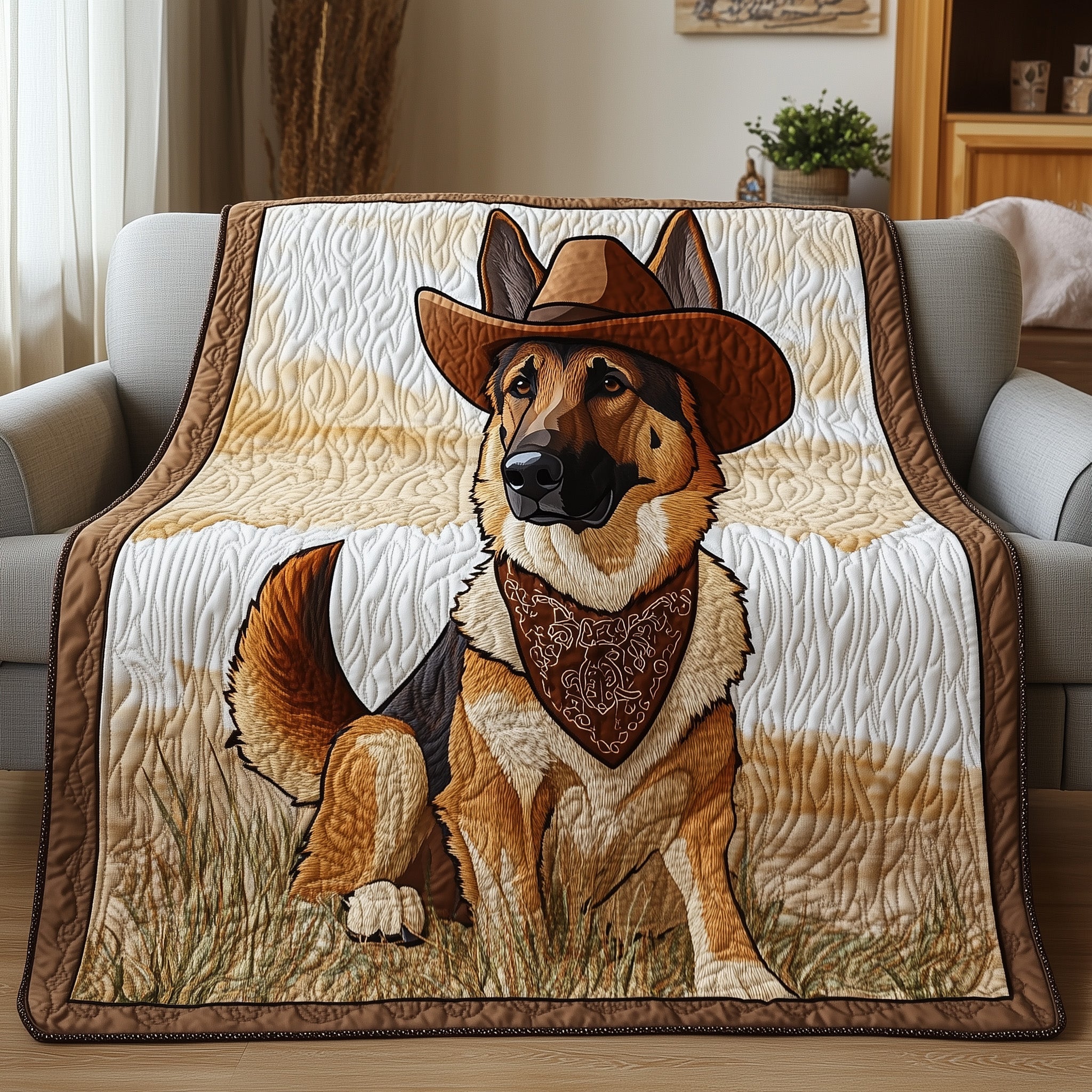 German Shepherd Quilted Blanket Merchandise Throw BlanketGifts For Dog Owners  Xmas 2025