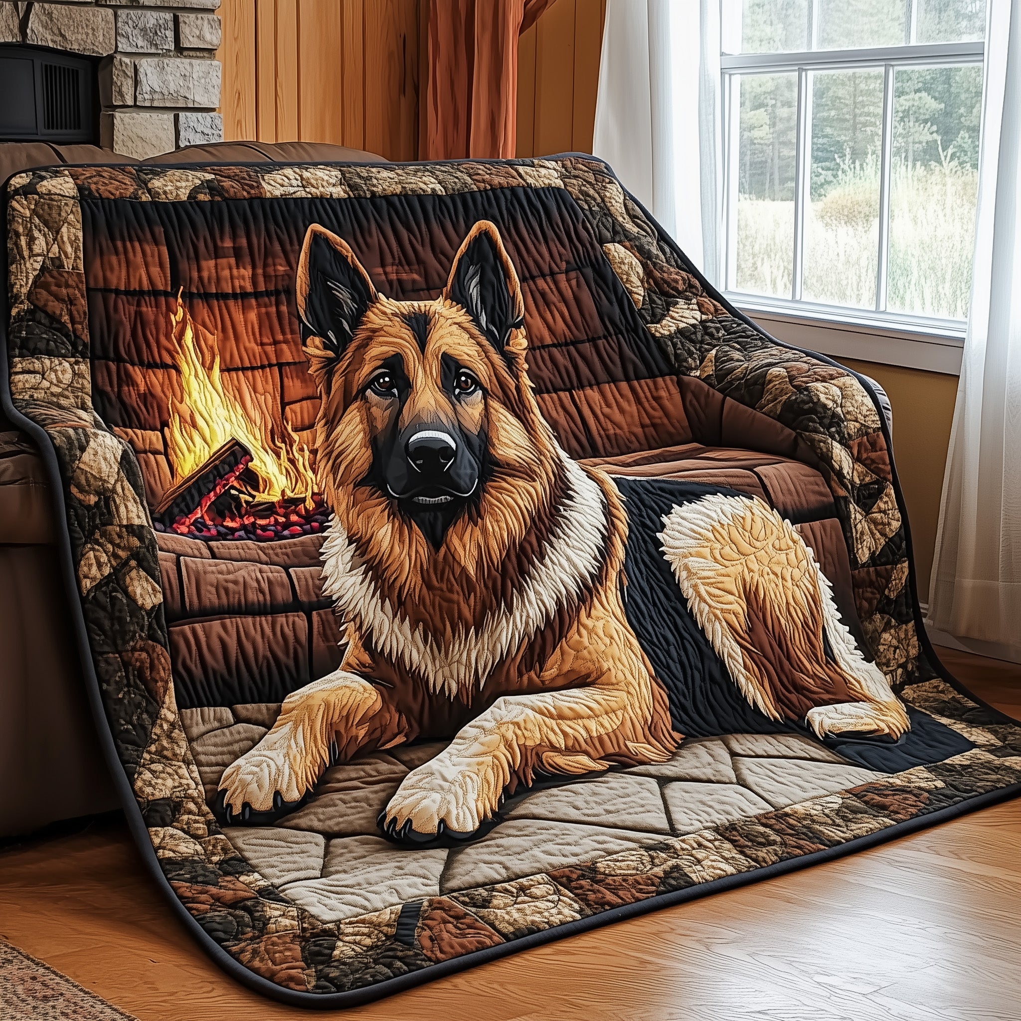 German Shepherd Quilted Blanket Nice Throw BlanketGifts For Someone Who Loves Their Dog