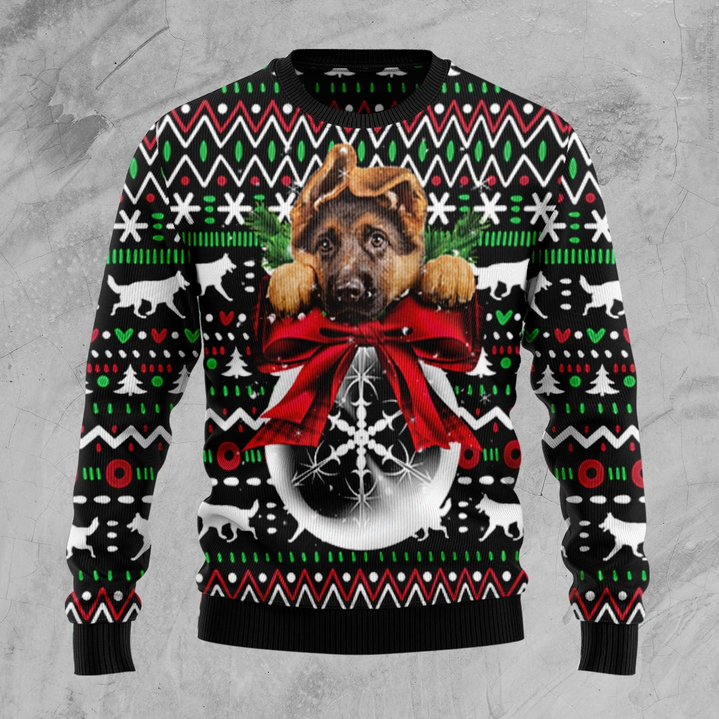 German Shepherd Xmas Ball Ugly Christmas Sweater Funny Xmas Apparel German Shepherd Dad Gifts