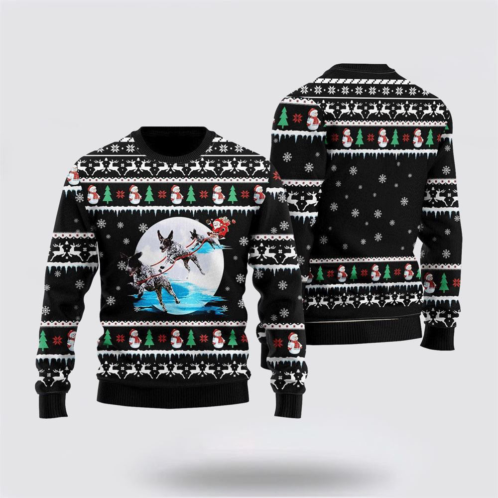 German Shorthaired Pointer Santa On Highway Ugly Christmas Sweater Christmas Gift For Dog Love
