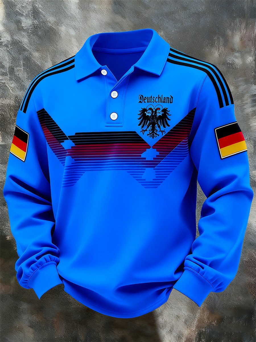 German World Cup 2026 Long Sleeve Polo Shirt Germany National Football Team Game Day Clothes German World Cup 2026 Long Sleeve Polo Shirt Germany National Football Team Game Day Clothes
