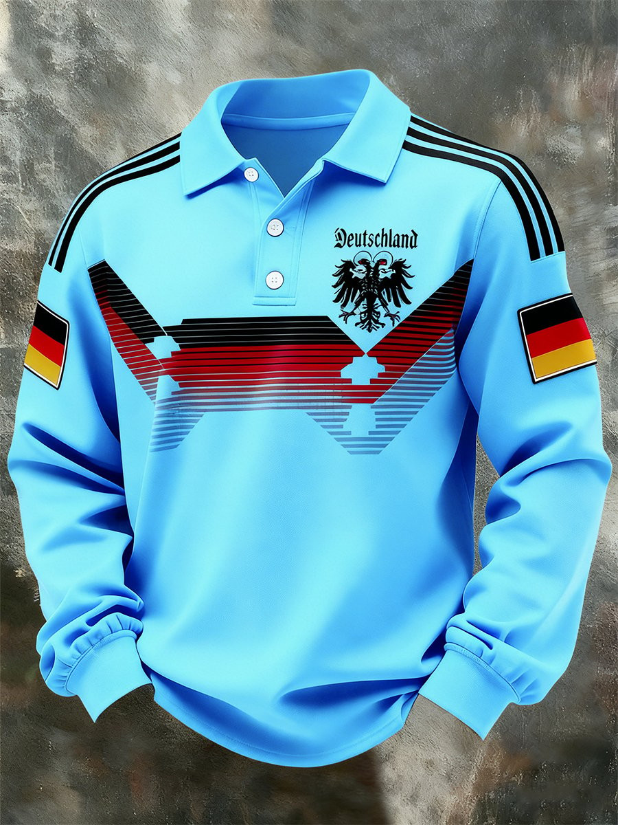 German World Cup 2026 Long Sleeve Polo Shirt Germany National Football Team Game Day Shirt