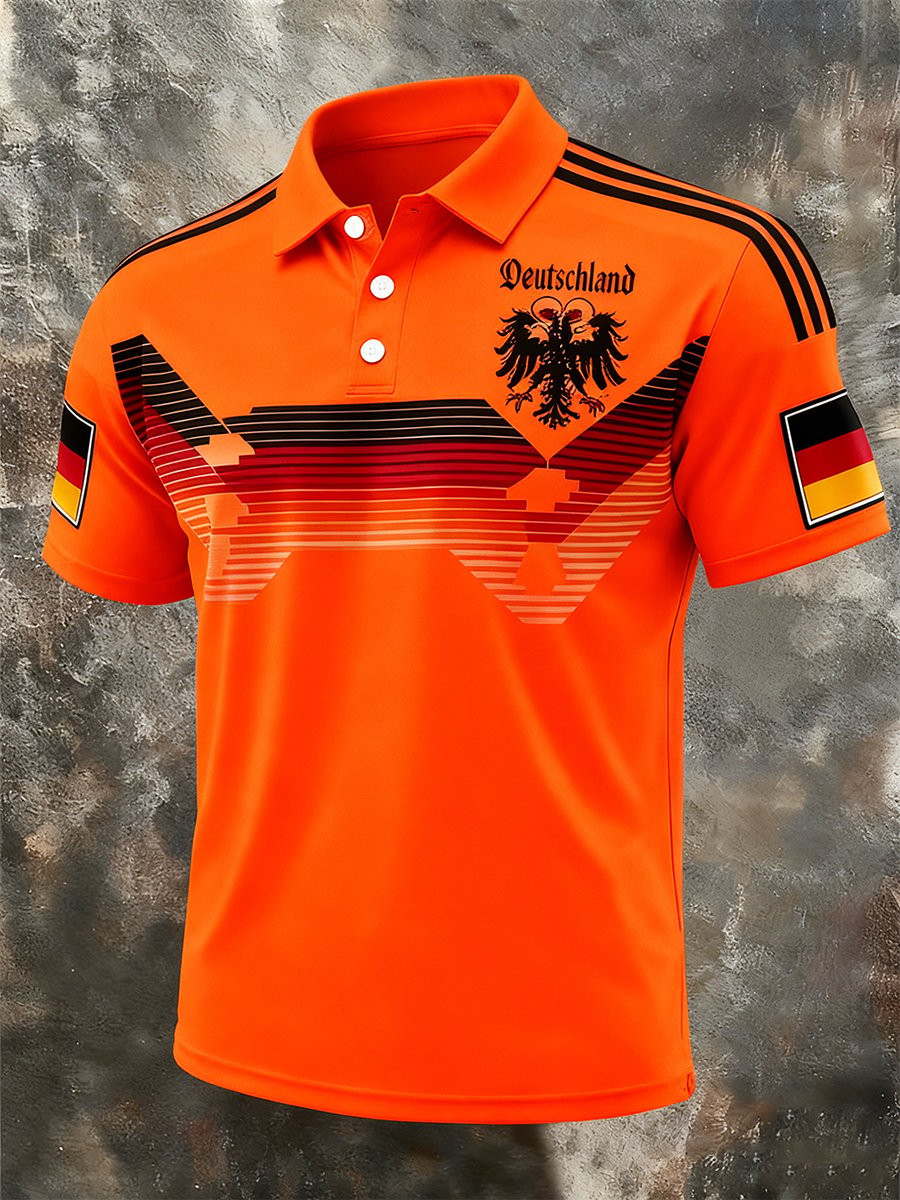 German World Cup 2026 Polo Shirt For Mens Germany National Football Team Fan Clothing Orange