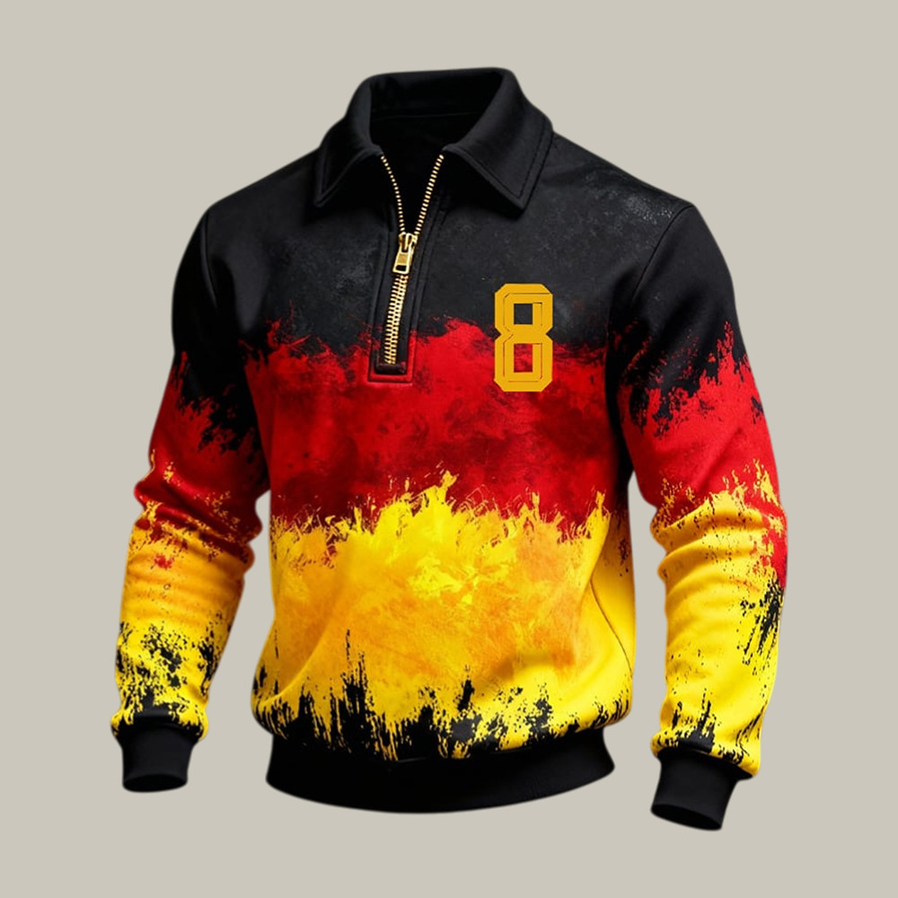Germany 2026 FIFA World Cup 8 Zip Polo Long Sleeve Shirt Game Day Clothing Soccer Gear