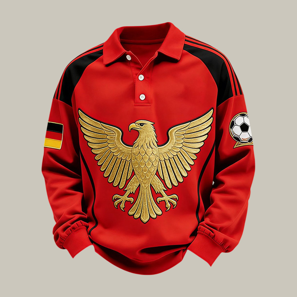 Germany 2026 FIFA World Cup Eagle Polo Long Sleeve Shirt Soccer Apparel Gift For Dad