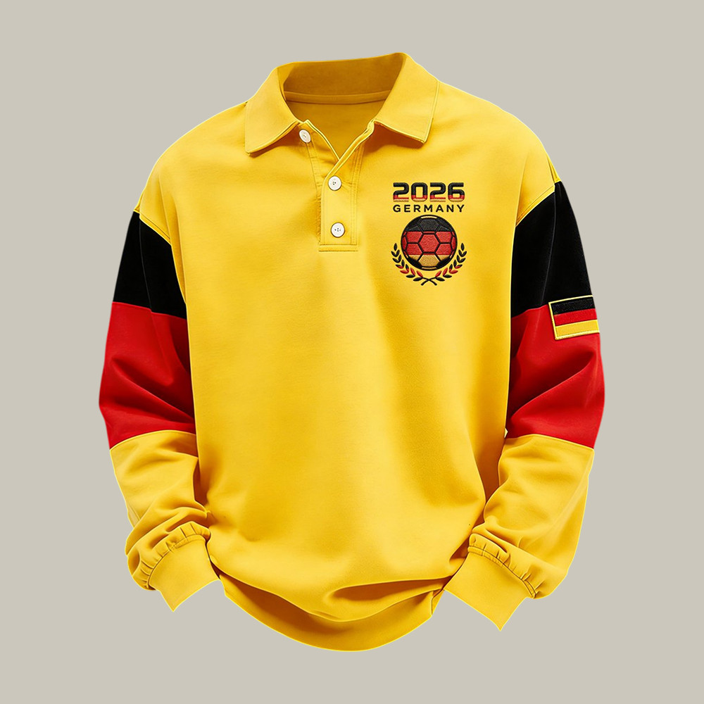 Germany 2026 FIFA World Cup Polo Long Sleeve Shirt Game Day Clothing Father's Day Present