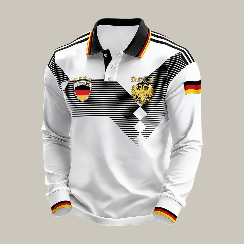 Germany 2026 FIFA World Cup Polo Long Sleeve Shirt Soccer Merch Father's Day