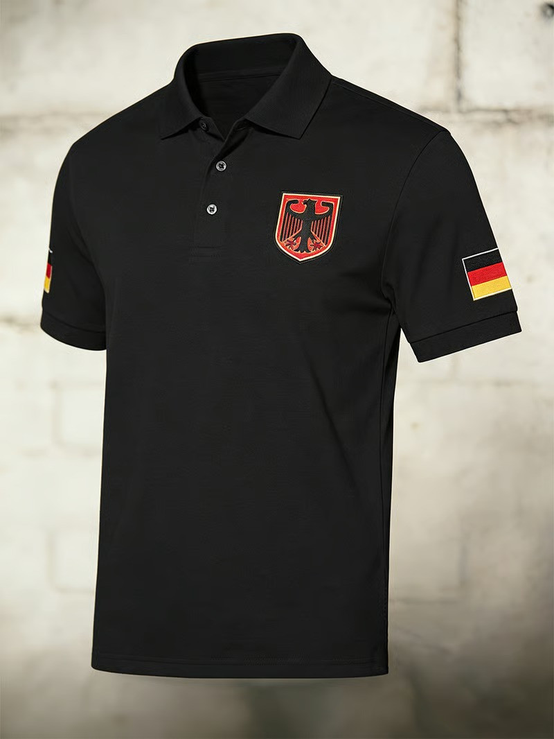 Germany Black Polo Shirt World Cup 2026 Soccer Fan Gear Deutschland Eagle Badge Gift For Men