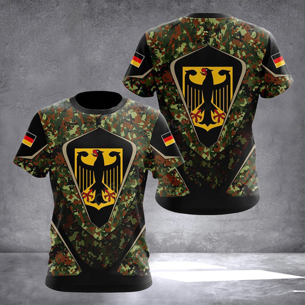 Germany Coat Of Arms Camouflage Army Shirt German Flag With Crest Mens T-Shirt Gift Germany Coat Of Arms Camouflage Army Shirt German Flag With Crest Mens T-Shirt Gift