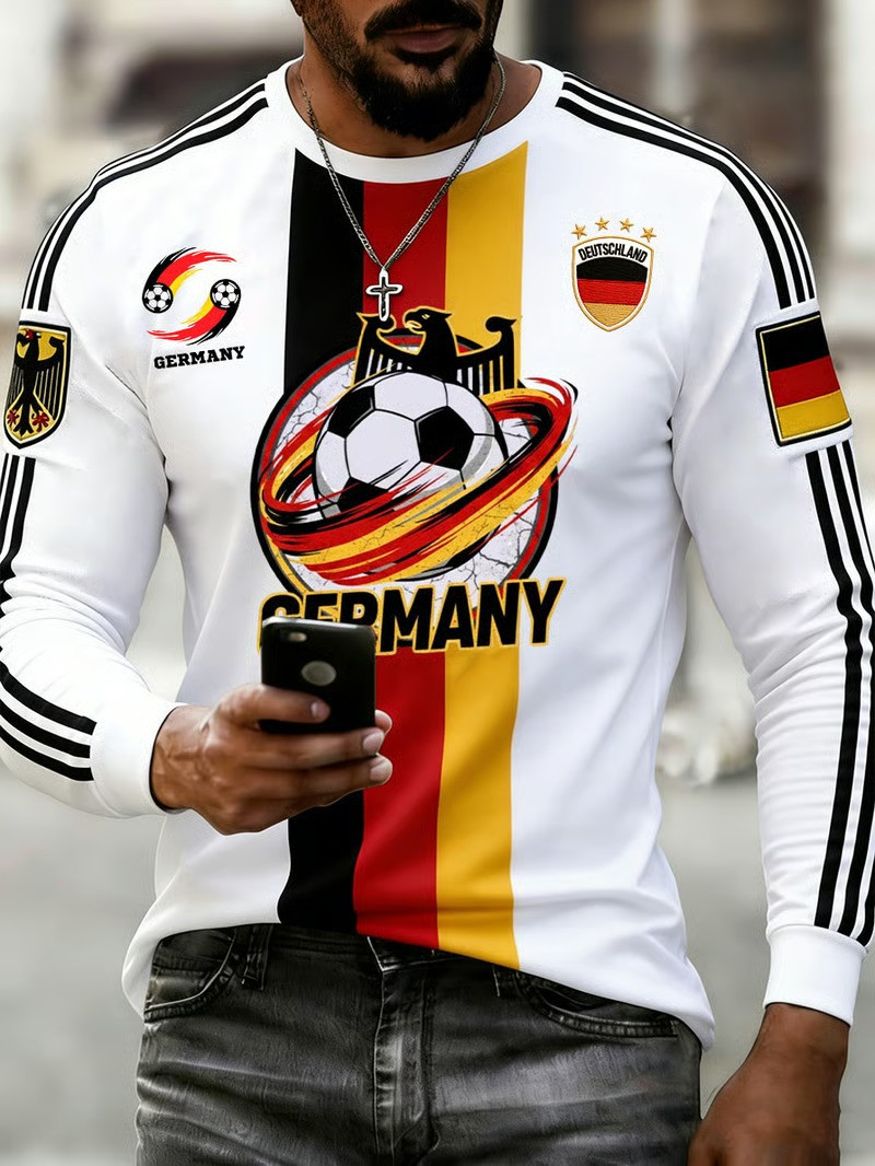 Germany Deutschland World Cup 2026 Long Sleeve Shirt Fireball Soccer National Gift For Fans