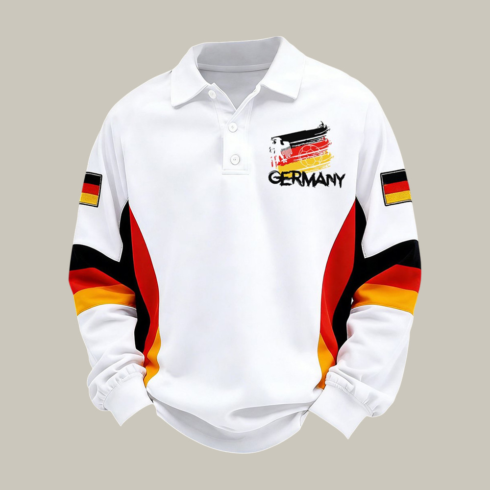 Germany FIFA World Cup 2026 Polo Long Sleeve Shirt Soccer Apparel Cool Gift For Him