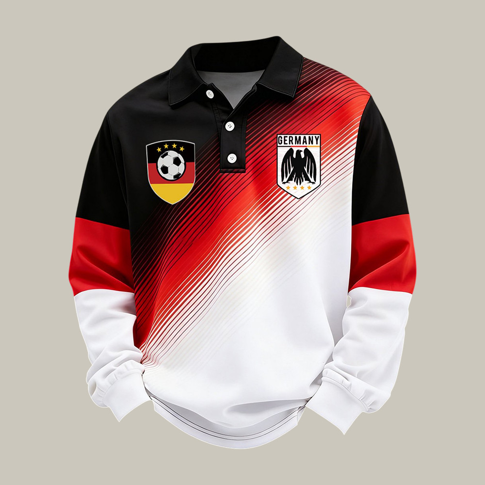 Germany FIFA World Cup 2026 Polo Long Sleeve Shirt Soccer Apparel Game Day Gear