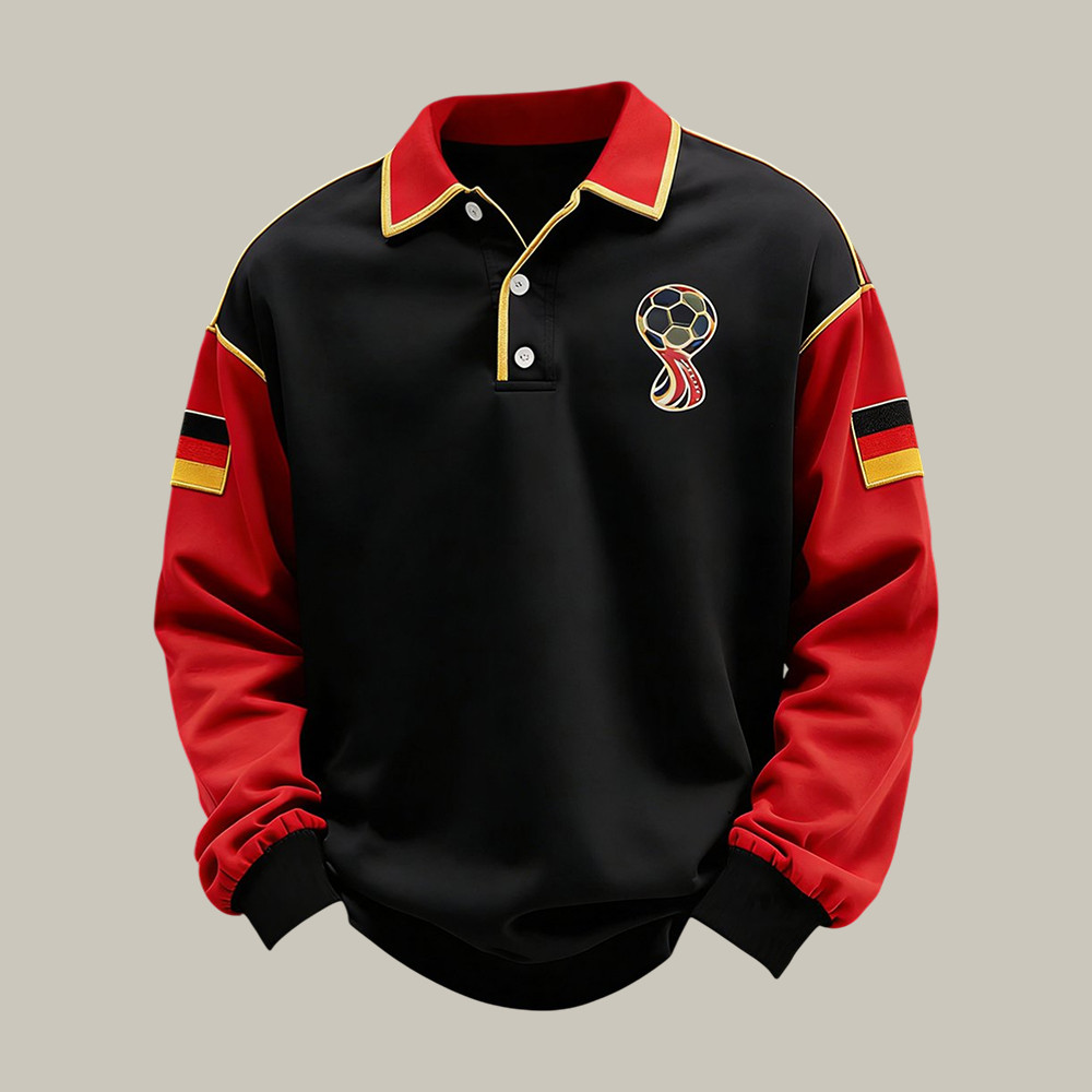 Germany Soccer Fan Polo Long Sleeve Shirt FIFA World Cup 2026 Apparel Game Day Gear