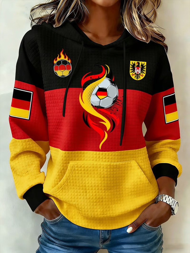 Germany Waffle Hoodie World Cup 2026 Fan Gear Deutschland Soccer Apparel Gift For Fans