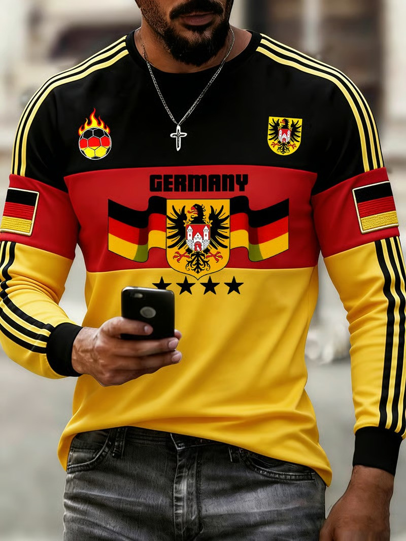 Germany World Cup 2026 Long Sleeve Shirt Eagle Coat Of Arms Soccer Fan Gear Gift For Supporters