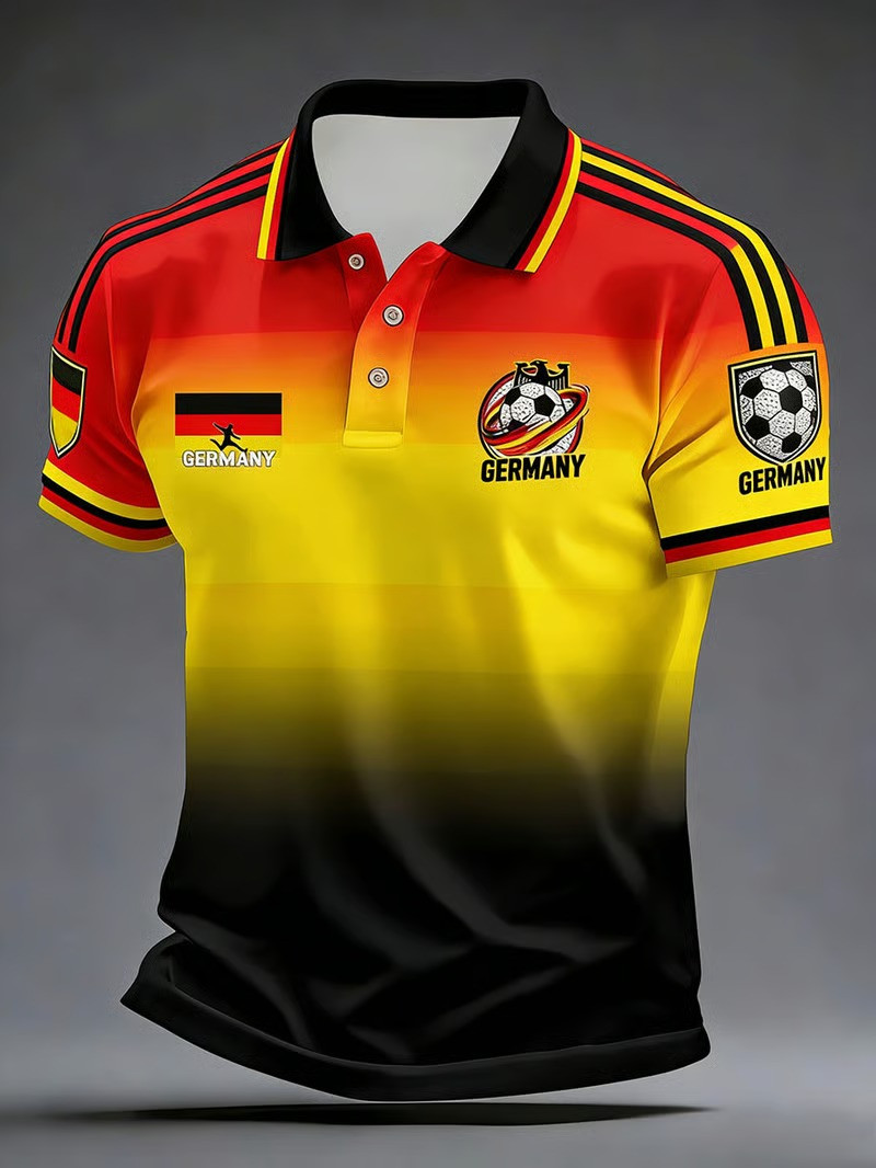 Germany World Cup 2026 Polo Shirt Tricolor Gradient Soccer Eagle Fan Gear Best Gift For Friends