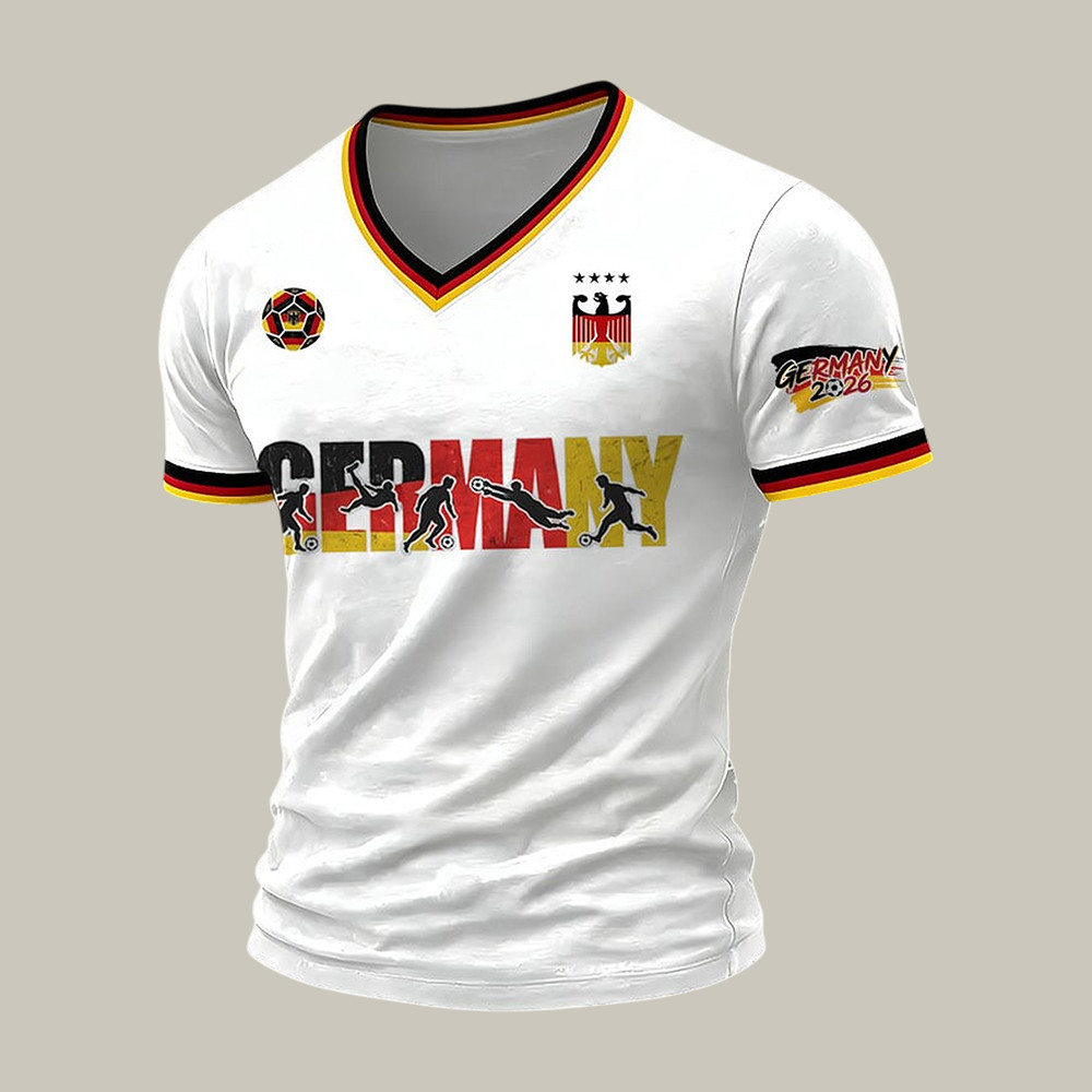 Germany World Cup 2026 V-Neck Shirt FIFA World Cup 2026 Clothes Soccer Gift For Friends