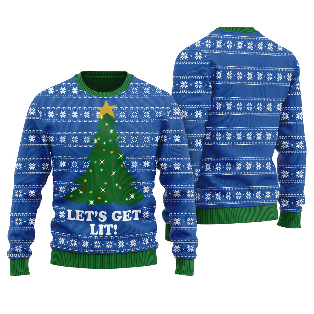 Get Lit Funny Ugly Christmas Sweater Women Royal Funny Xmas Sweater for Ugly Sweater Parties