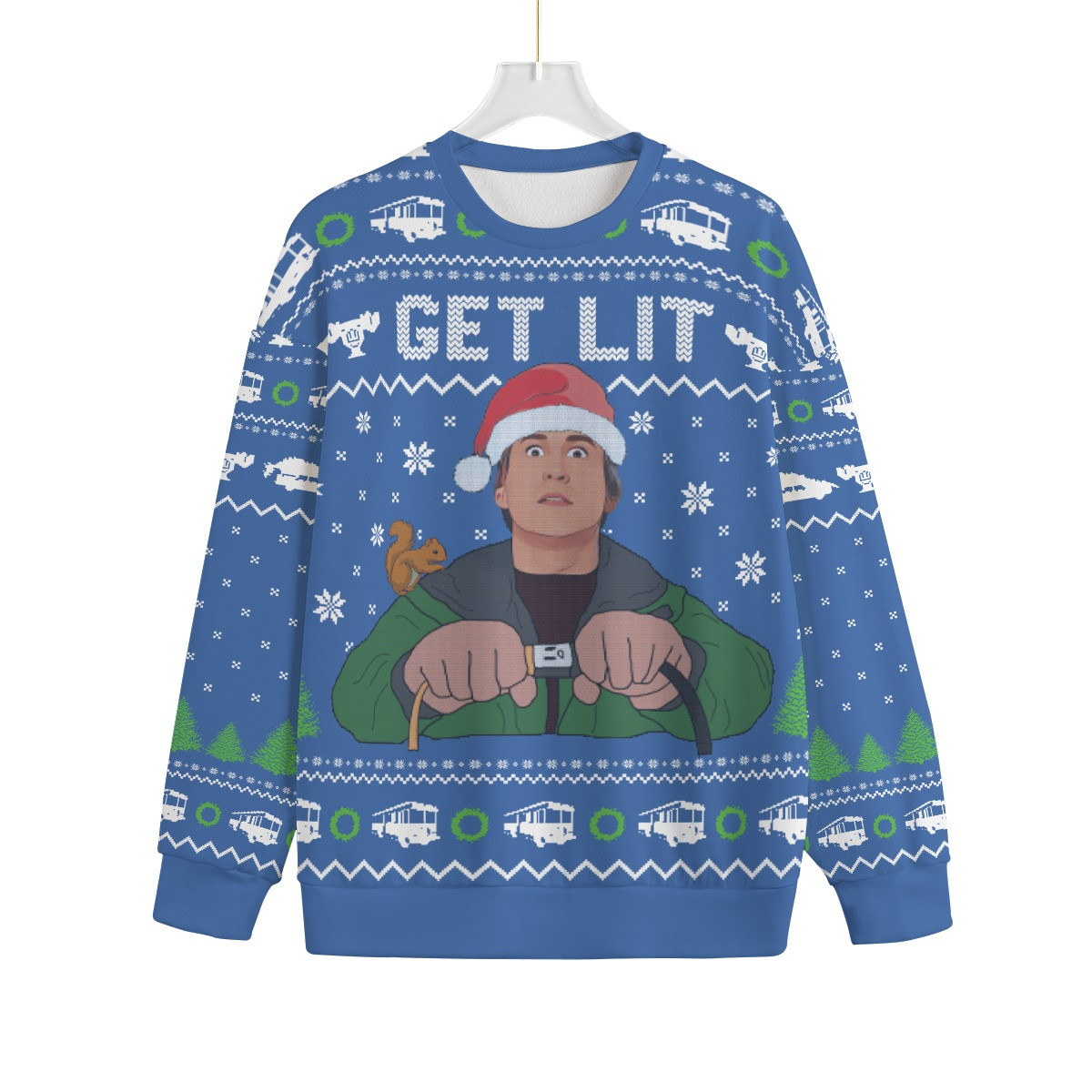 Get Lit With Clark Griswold Plus Size Ugly Christmas Sweater Cute Holiday Sweatshirt to Spread Joy