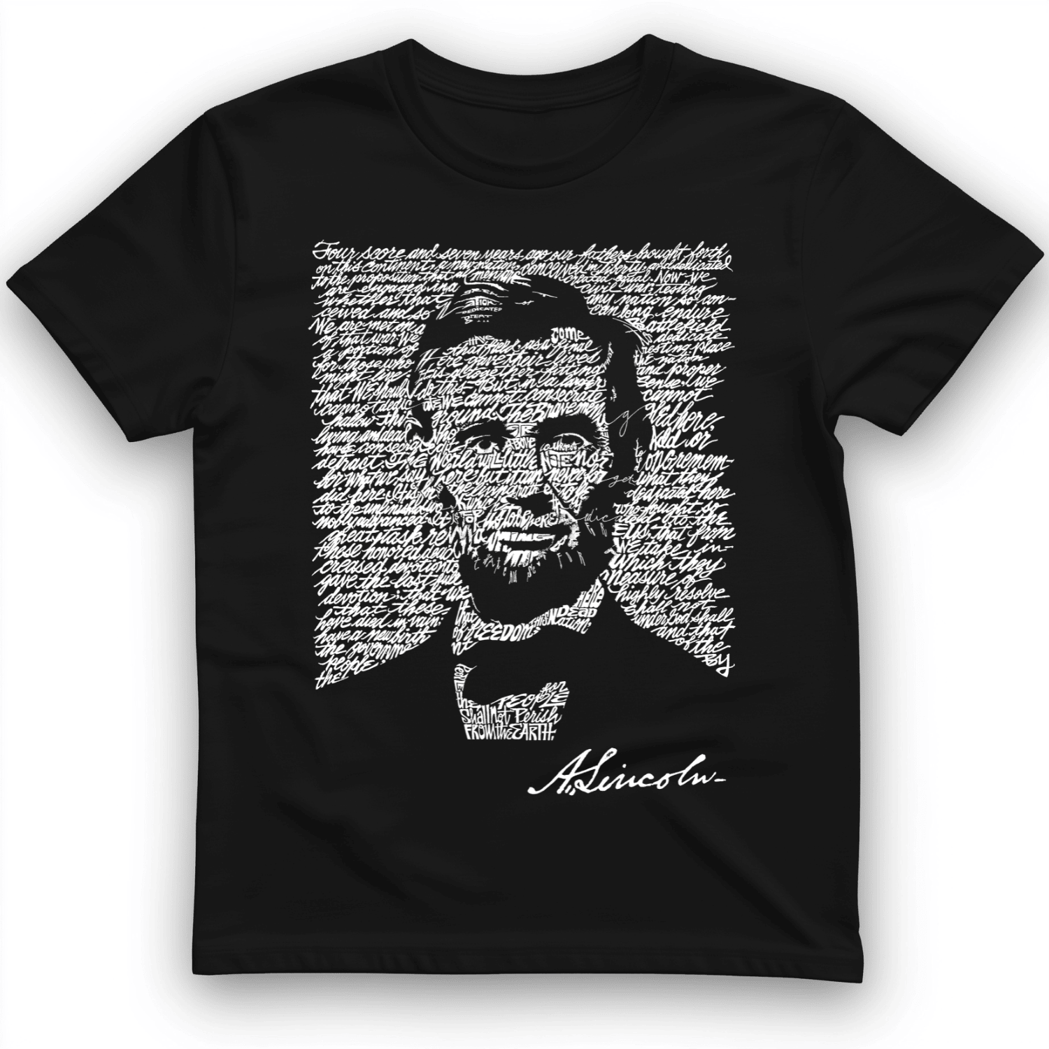 Gettysburg Address T-Shirt Lincoln Portrait Design Tee Funny Gift For American