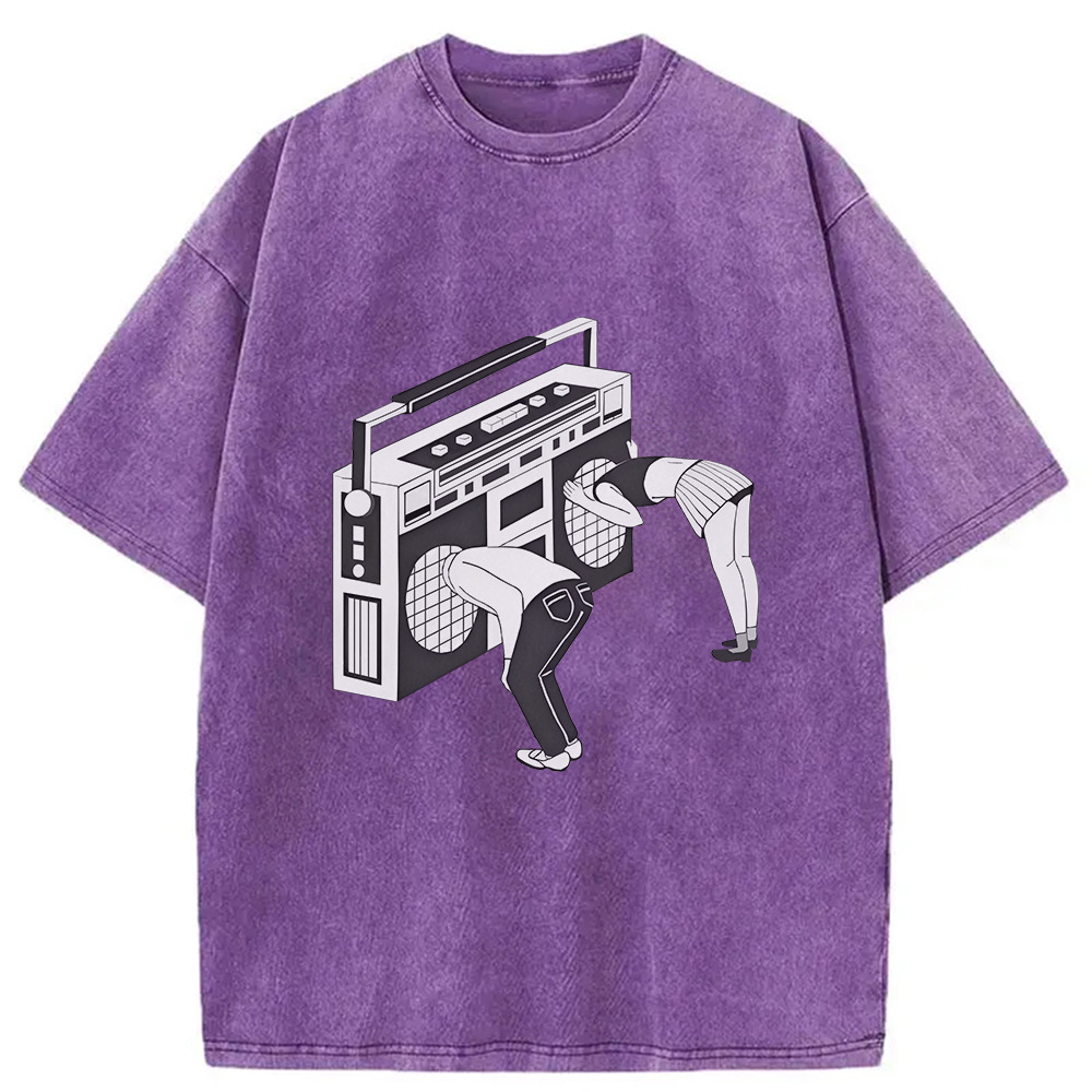 Ghetto Blaster Washed T-Shirt Funny Quote Unisex Shirt Gifts For Besties