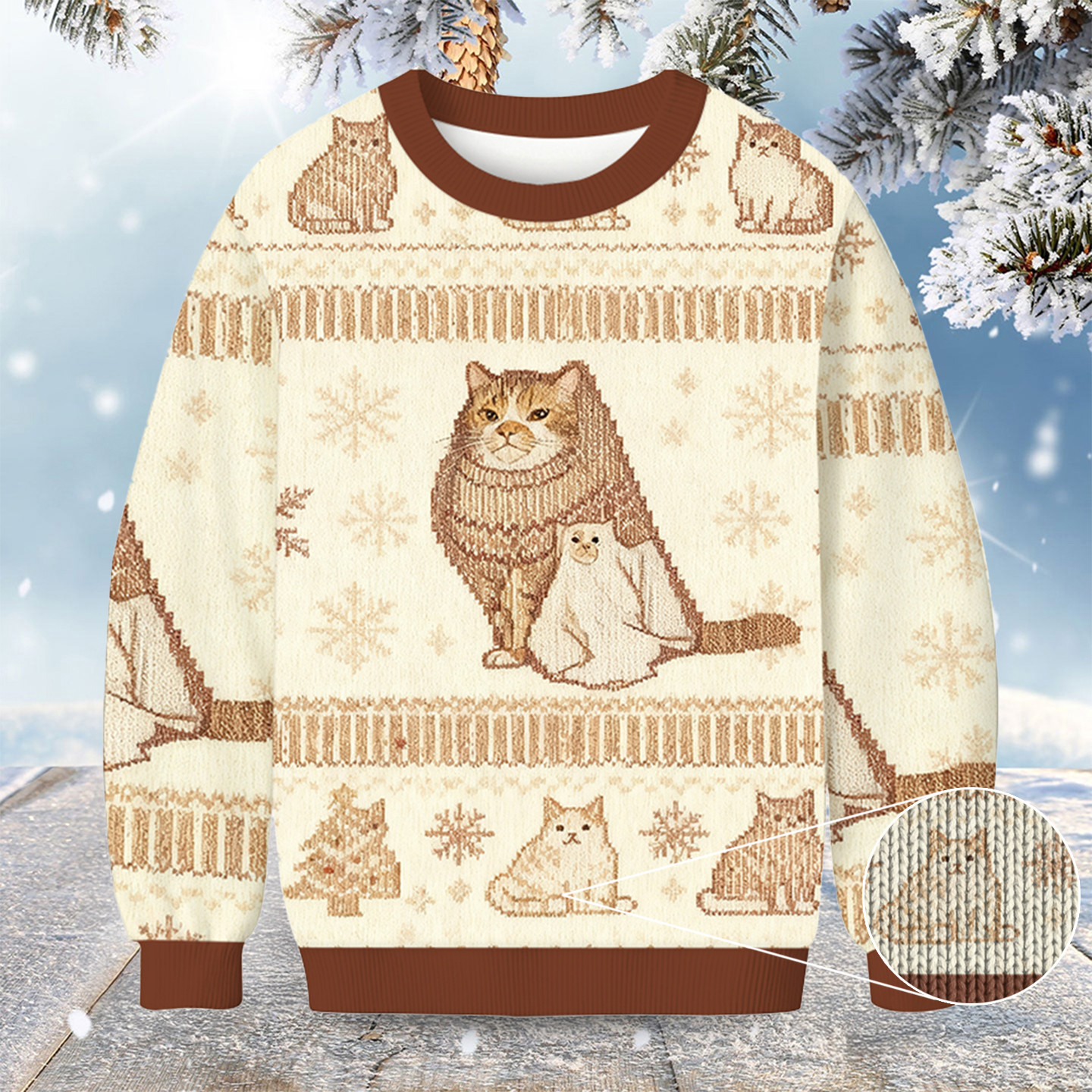 Ghost Cat Meme Christmas Ugly Sweater Animal Themed Christmas Gifts For Cat Owners