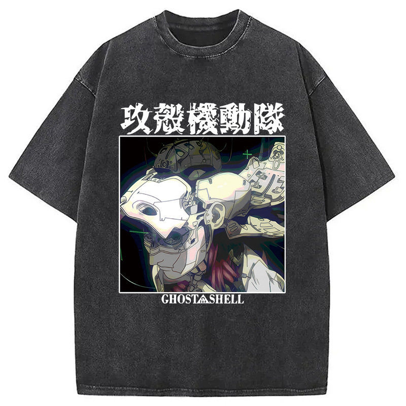 Ghost in The Shell 1995 Washed T-Shirt Classic Graphic Fashion Tee Gifts For Him