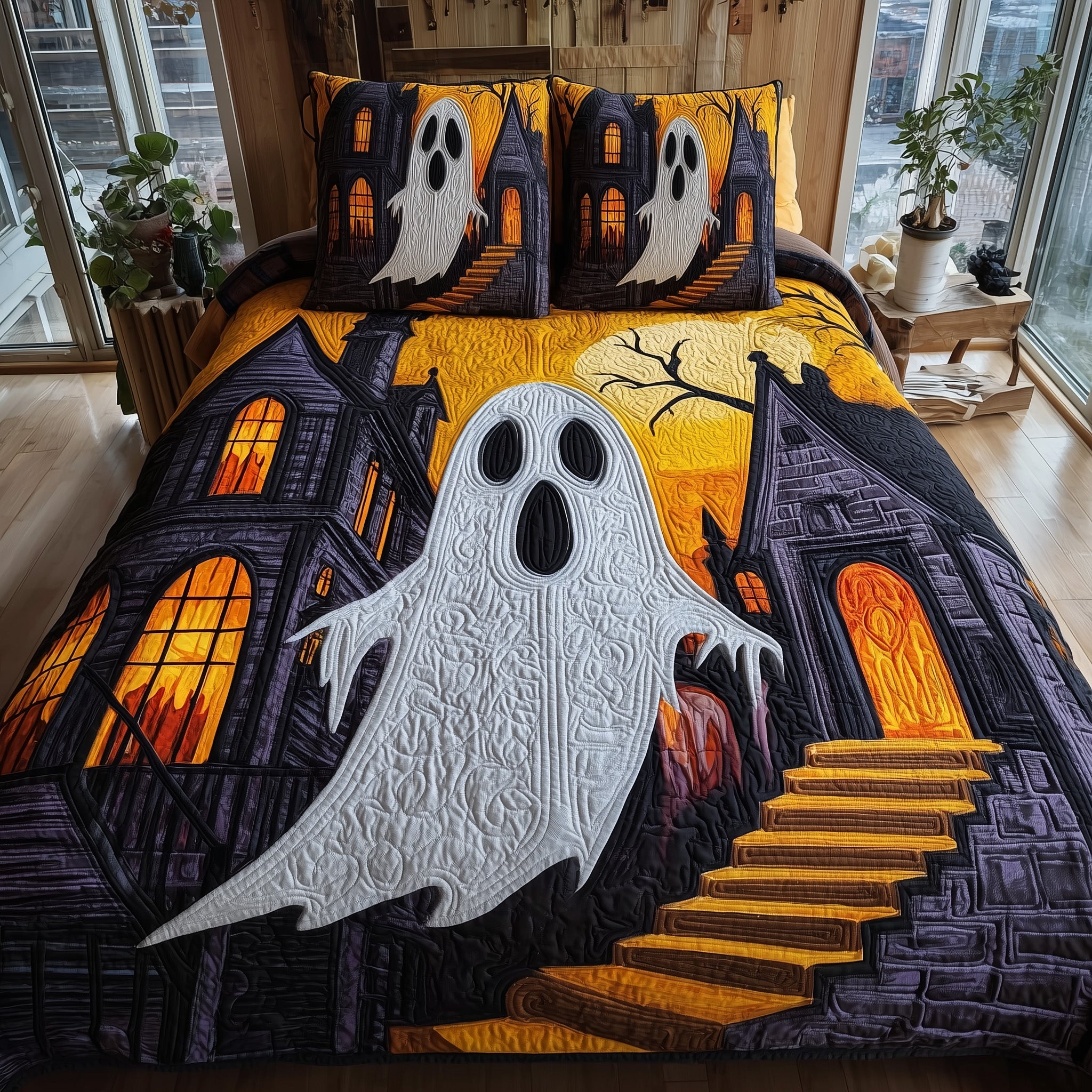 Ghost Manor Quilted Bedding Set Birthday Gift