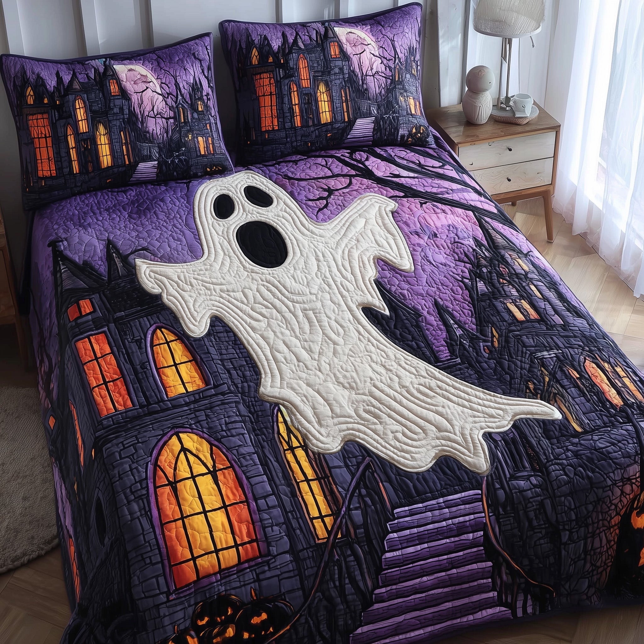 Ghost Manor Quilted Bedding Set New Home Gift