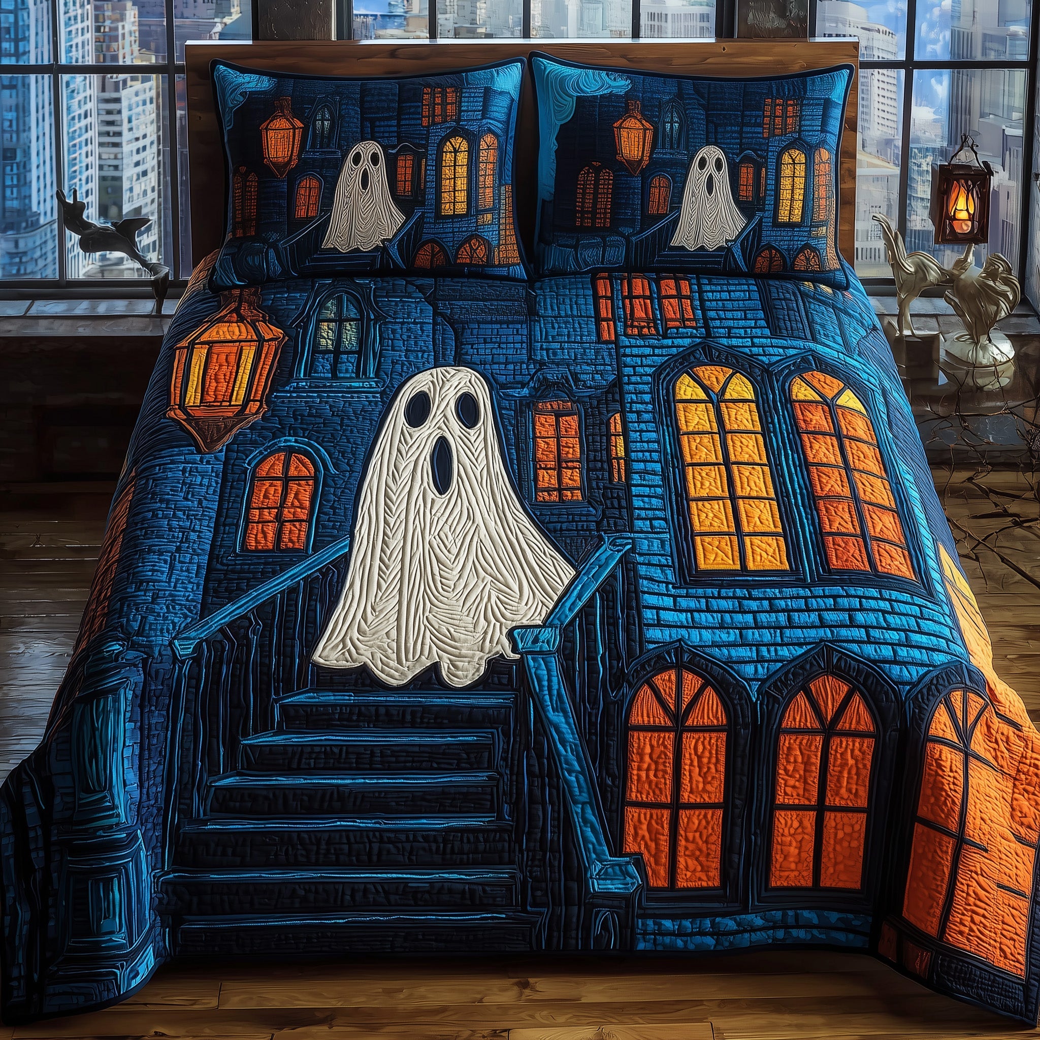 Ghost Manor Quilted Bedding Set Wedding Gift