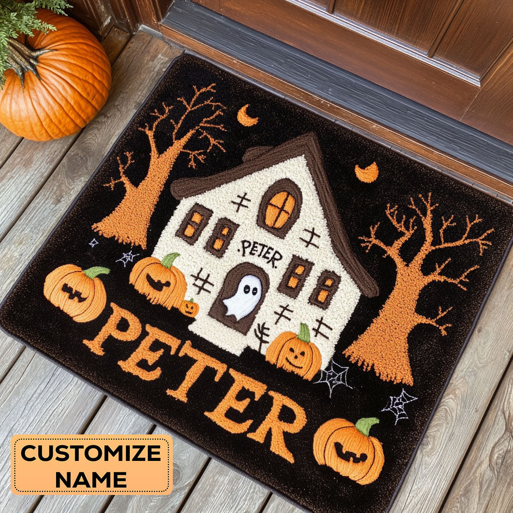 Ghost Mansion Custom Personalized Doormat Best Halloween Gift For Friends and Family