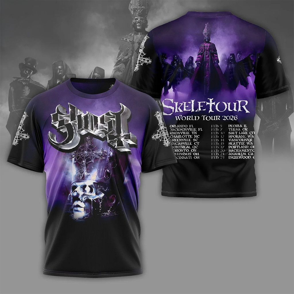 Ghost Merch Skeletour World Tour 2026 Shirt Gift For Rock Music Lovers