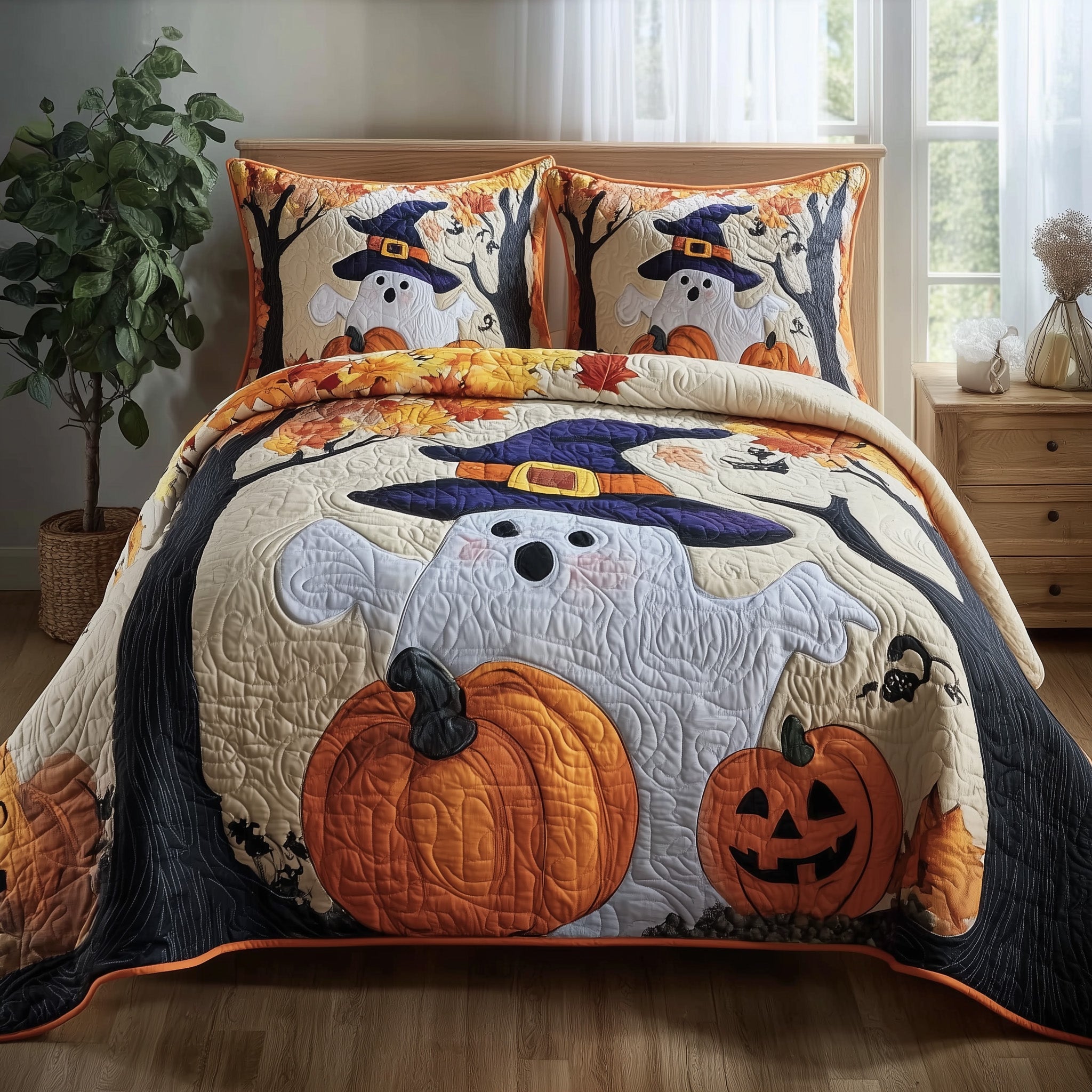 Ghost Parade Quilted Bedding Set Anniversary Gift