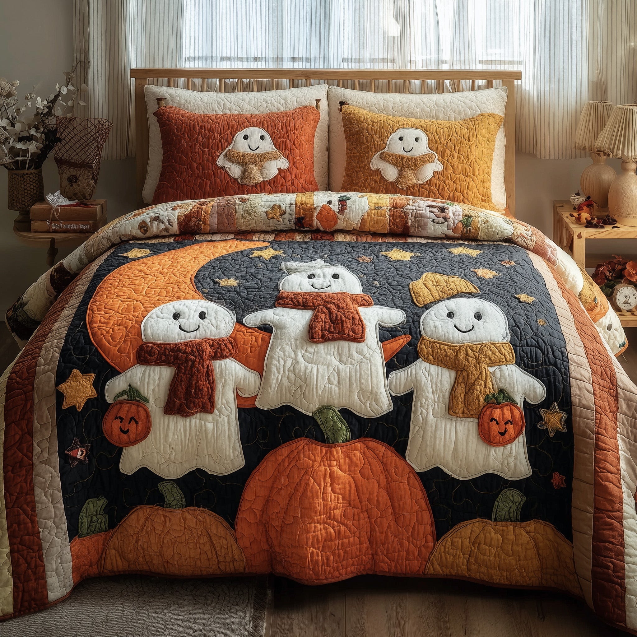 Ghost Parade Quilted Bedding Set Birthday Gift