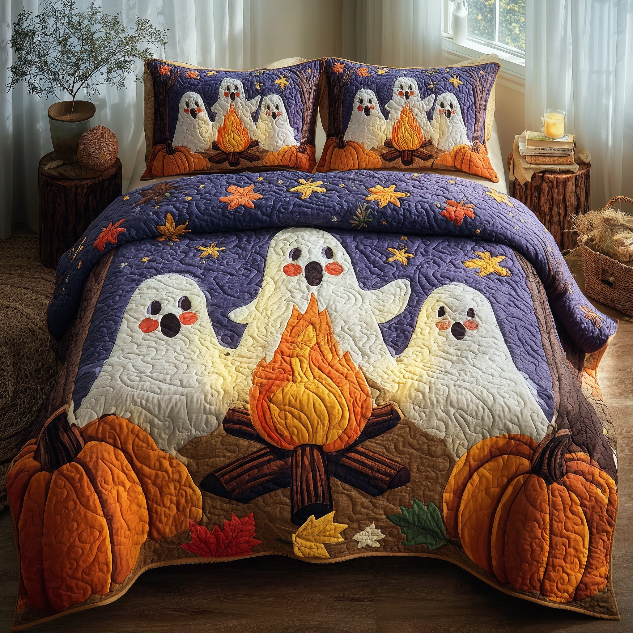 Ghost Parade Quilted Bedding Set Housewarming Gift