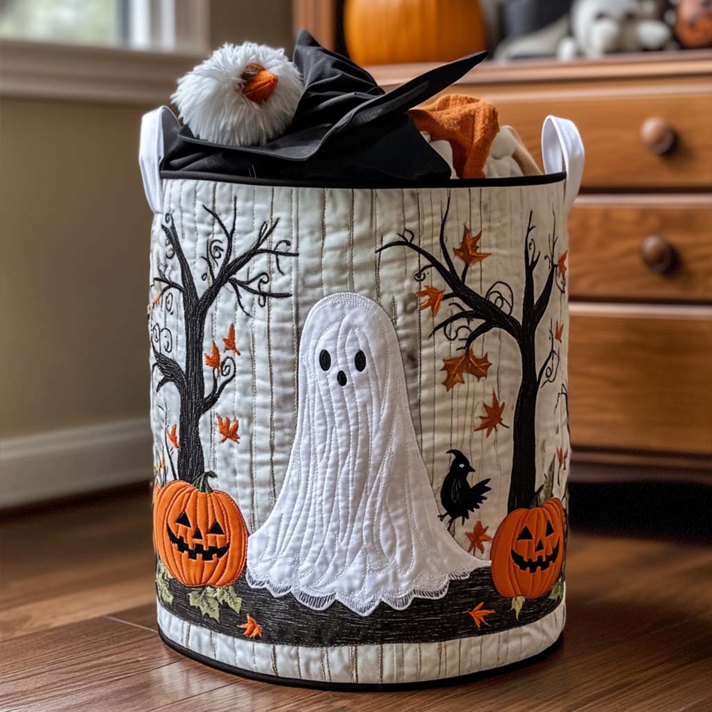 Ghost Parade Quilted Laundry Basket Merch For Dad