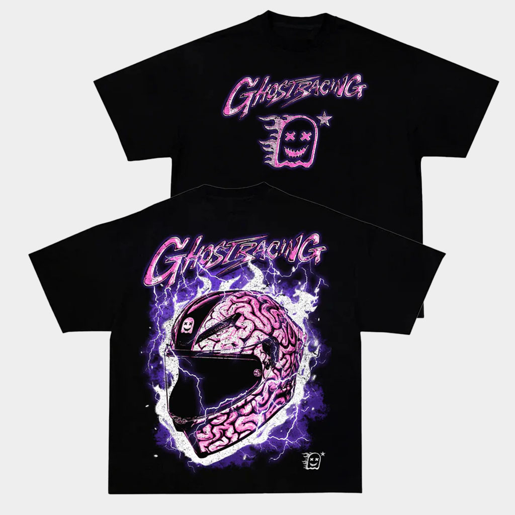 Ghost Racing Merch Big Brain Pink T-Shirt Black Gift Ideas For Friends