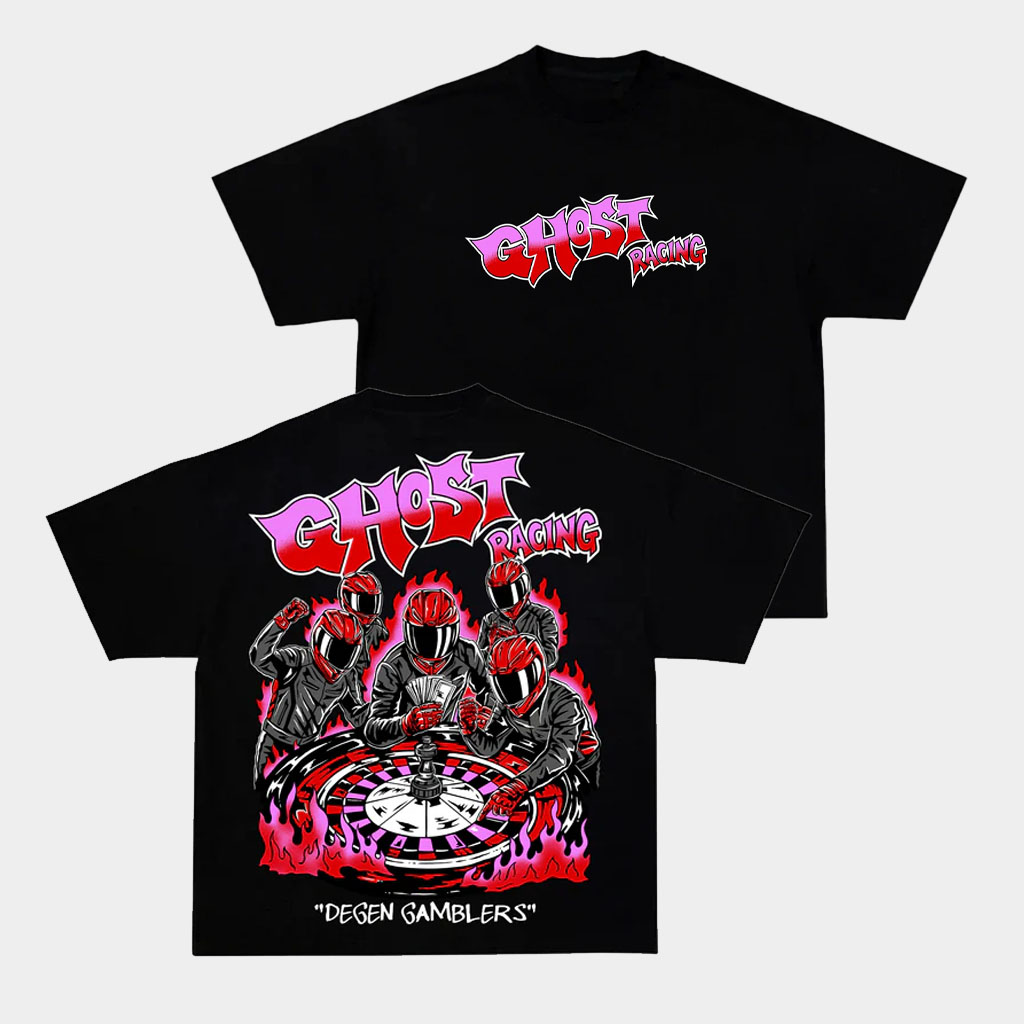 Ghost Racing Merch Degen Gamblers Shirt Black Birthday Gift Ideas For Dad